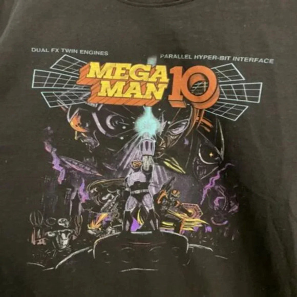 Mega Man Mega Man 10 Black Adult T-Shirt. Size XL. new no Tag - Picture 3 of 6
